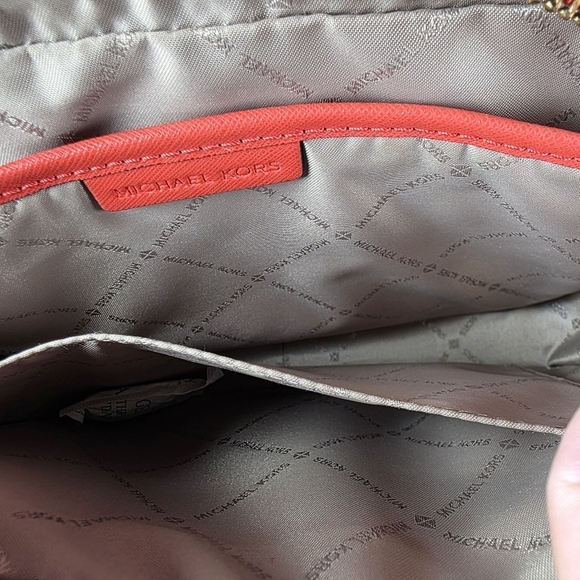 Michael Kors crossbody bag red orange summer small purse GUC - Picture 10 of 11